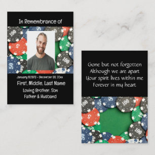 Pokerkortsspel för Memorial Service Inbjudan