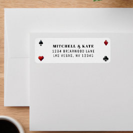 Pokerkortsymbol Bröllop Returadress Etikett