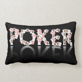 Pokerlogotyp på svart bakgrund lumbarkudde
