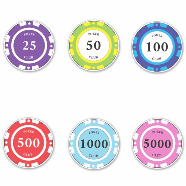 pokermarker klistermärken (Framsida)