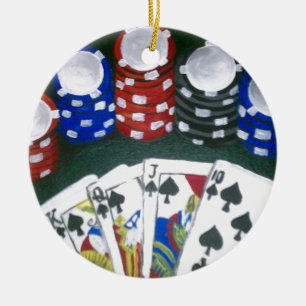 Pokernatt Julgransprydnad Keramik