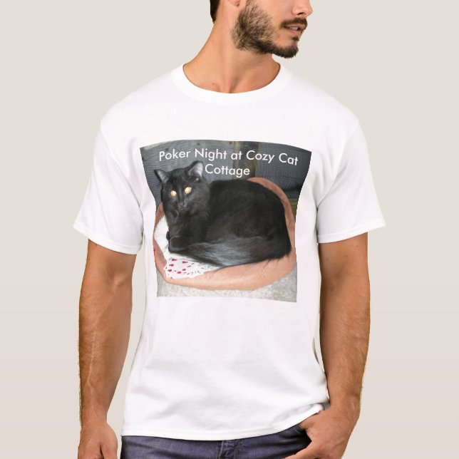 Pokernatt på den mysigt kattstugan tee (Framsida)