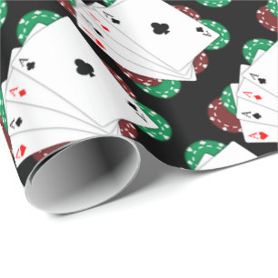 Pokeröverdängare som leker kort presentpapper