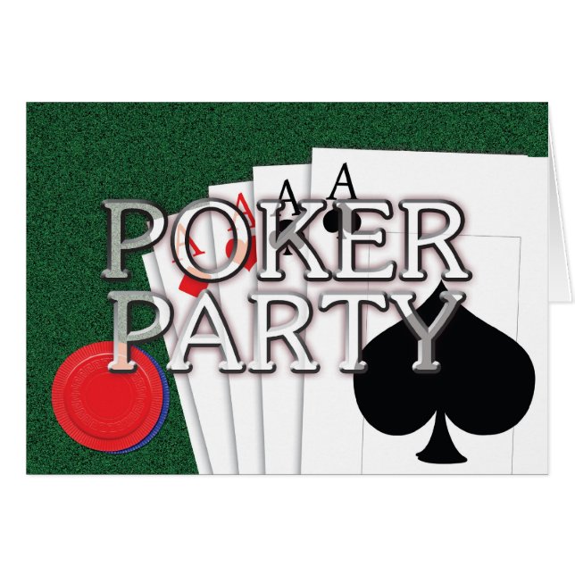 Pokerpartykort Hälsningskort (Framsidan Horizontal)
