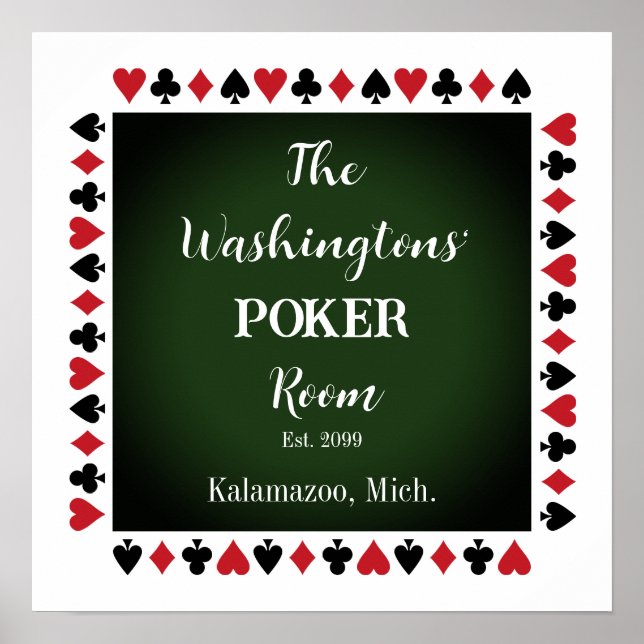 Pokerrum för honom Affisch Tryck (Framsidan)