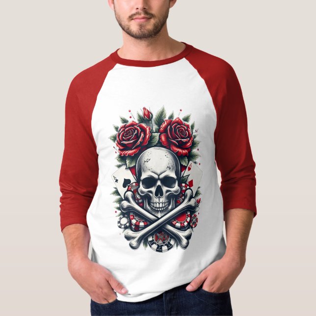 Pokerskalle T Shirt (Framsida)