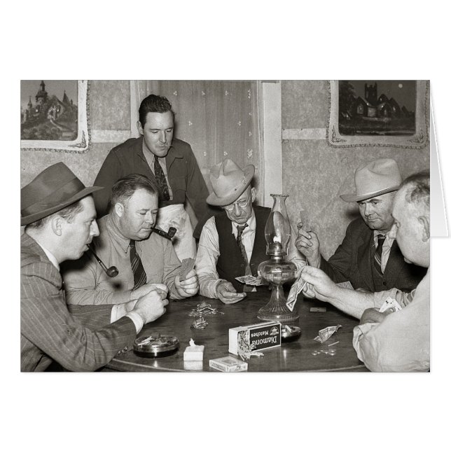 Pokerspel, 1939 hälsningskort (Framsidan Horizontal)