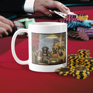 Pokerspelande hundar kaffemugg