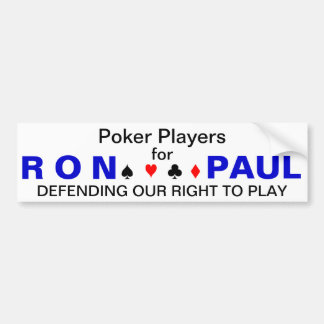 Pokerspelare för Ron Paul Bildekal