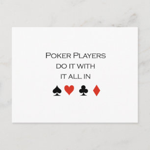 Pokerspelare gör allt i T-shirt Vykort