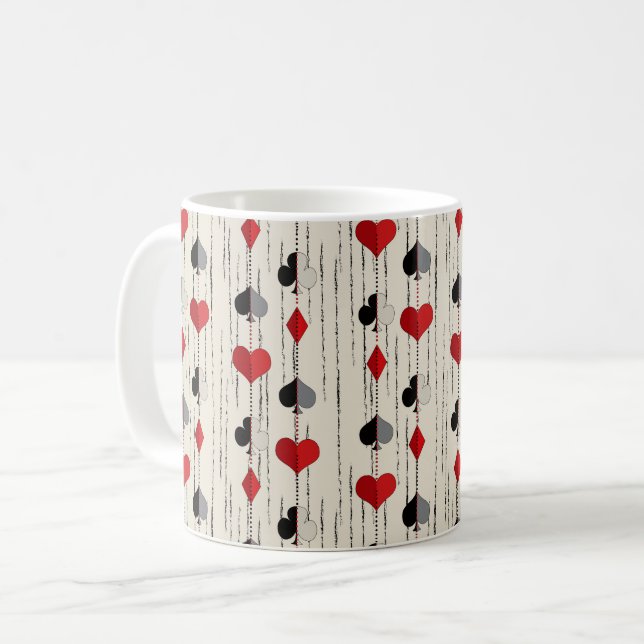 Pokersymboler för spelkort kaffemugg (Framsida vänster)