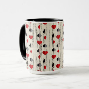 Pokersymboler för spelkort mugg