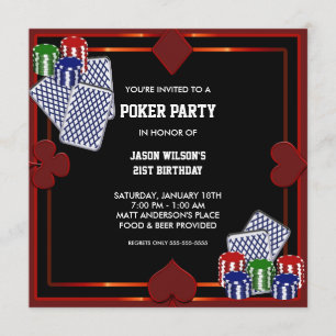 Pokervecka Födelsedagsfest Inbjudan