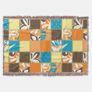 Pokii Hawaiian Blommigt and Dot Patchwork Blankets Mysfilt