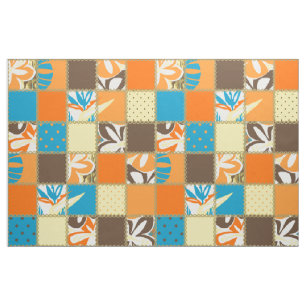 Pokii Hawaiian Blommigt and Dot Patchwork Tyg
