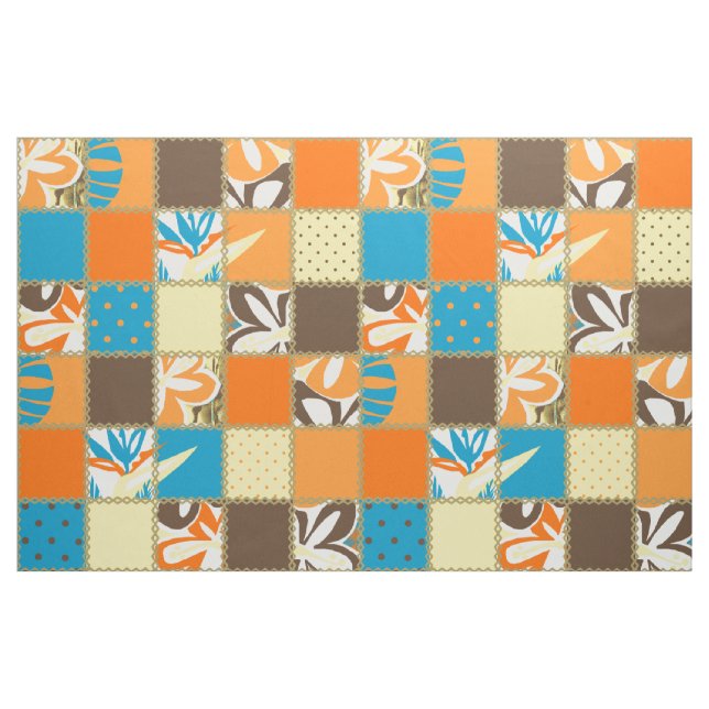 Pokii Hawaiian Blommigt and Dot Patchwork Tyg (Fat Quarter)