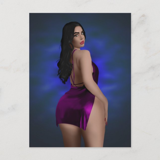POKkort från BIG GRUND BEAUTY BRUNETTE GIRL Vykort (Framsida)