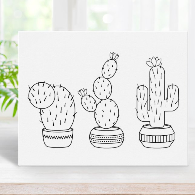 Poktad Cacti - Cactus Plants Coloring Page Poster (Skapare uppladdad)