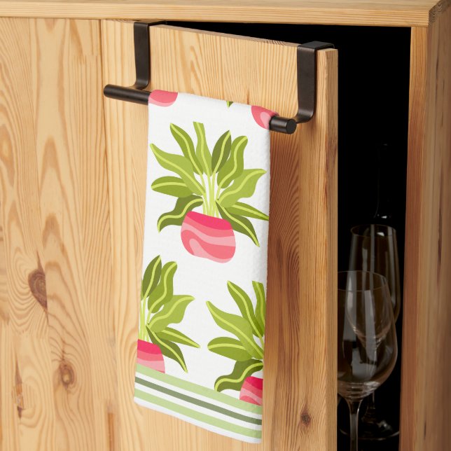 Poktad grey Stripe Trim Kitchen Towels Kökshandduk (Thirds Fold)