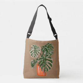 Poktad Monstera Plant Crossbody Plant Axelväska