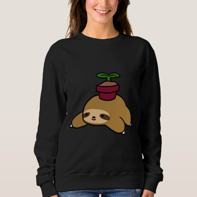 Poktad Plant Sloth T Shirt (Framsida)