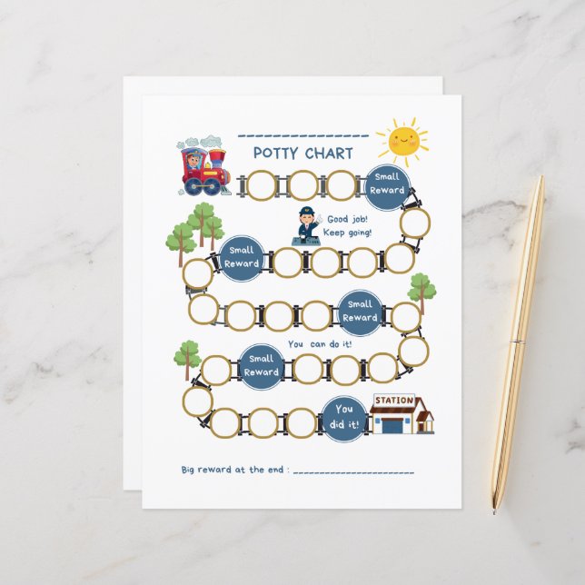 Poktdiagram över småbarn Pappra Lakan med Tåg (Fram/Back In Situ)