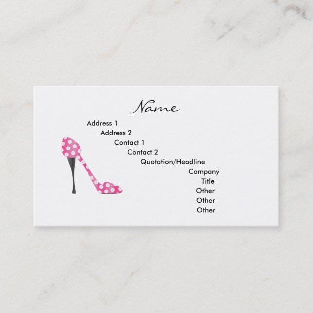 Poky Dot High Heel Visitkort (Framsida)