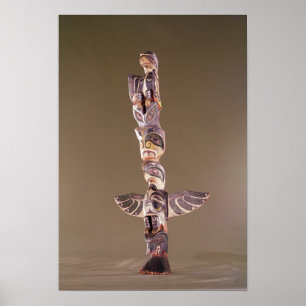 Pol för totem för Tinglit fågelklan Poster
