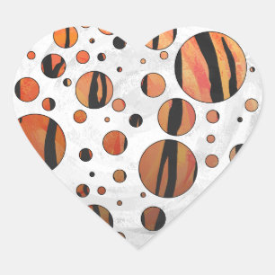 Polackerpunktshöjare, orange för Hett och svart ut Hjärtformat Klistermärke
