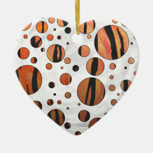 Polackerpunktshöjare, orange för Hett och svart ut Julgransprydnad Keramik