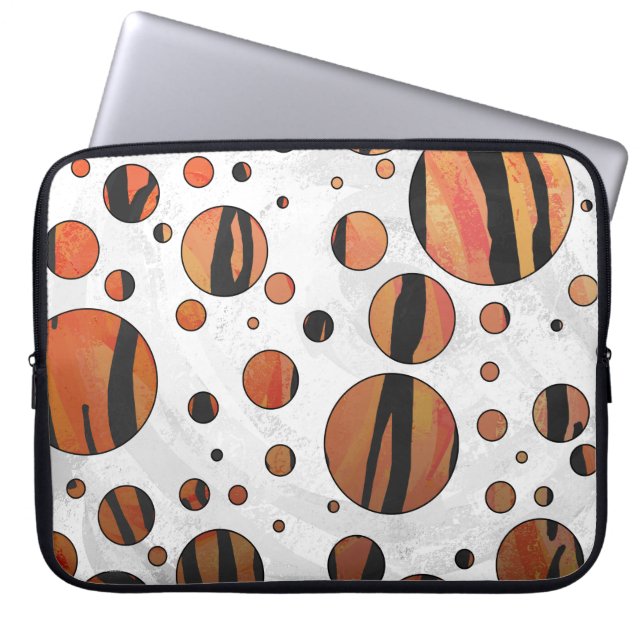 Polackerpunktshöjare, orange för Hett och svart ut Laptop Fodral (Framsidan)