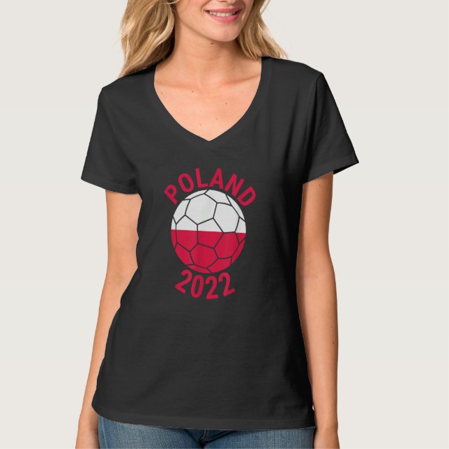 Poland 2022 Football Supporter Championship Soccer T Shirt (Framsida)