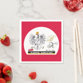Poland Birthday, Anniversary Napkins, Polish Flag Pappersservett