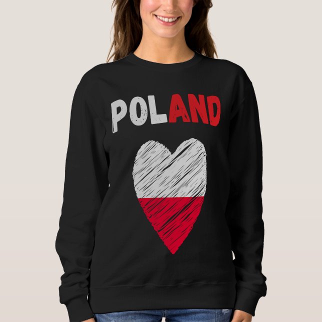 Poland Flag Holiday Poland Polska Heart Polish Fla T Shirt (Framsida)