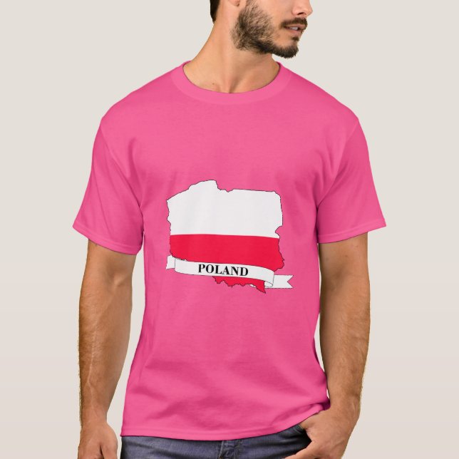 Poland flag map t shirt (Framsida)