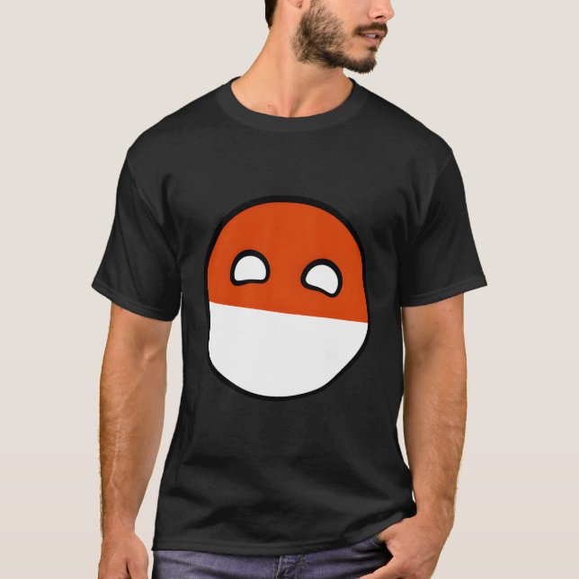 Polandball Countryballbollar Tecknader T Shirt (Framsida)