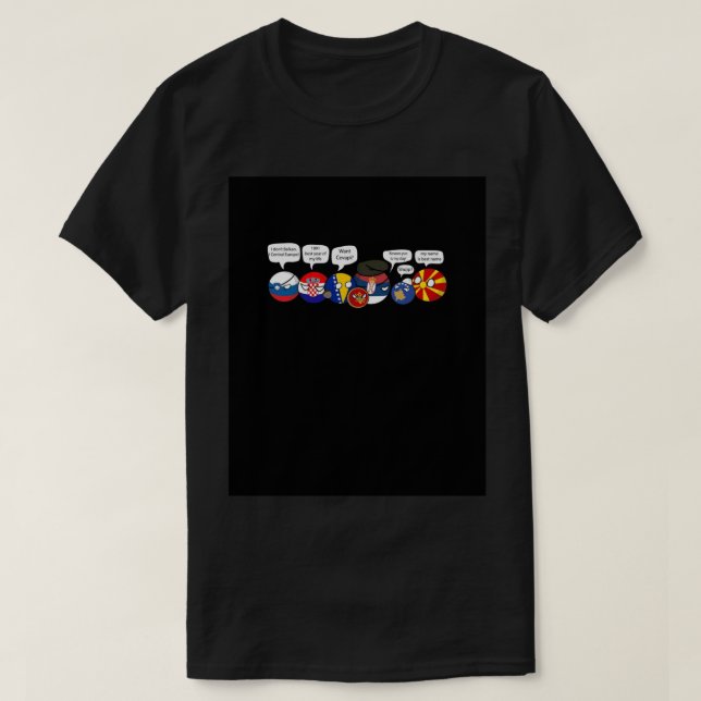 Polandball - Jugoslavienfamiljen porträtt med dial T Shirt (Design framsida)