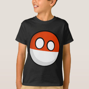 Polandball land boll lustig flagga t shirt