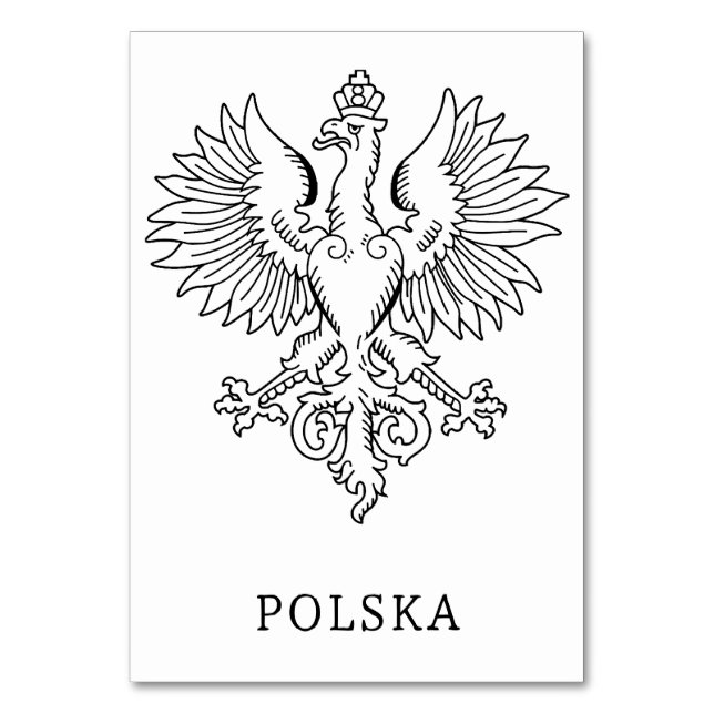 Poland's White Eagle Contemporary State Emblem  Bordsnummer (Framsidan)