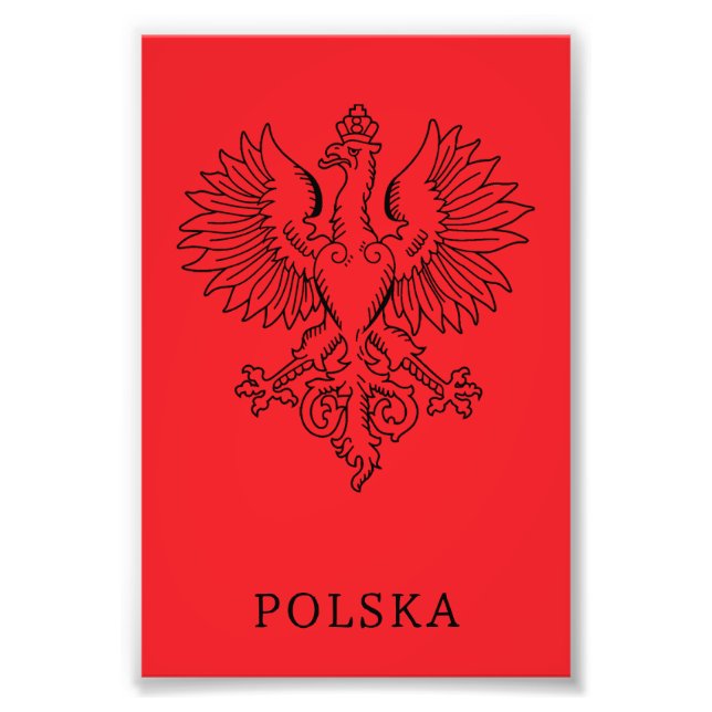 Poland's White Eagle Contemporary State Emblem  Fototryck (Framsidan)