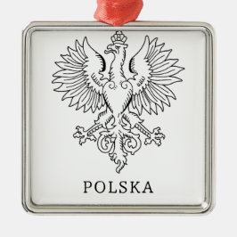 Poland's White Eagle Contemporary State Emblem  Julgransprydnad Metall