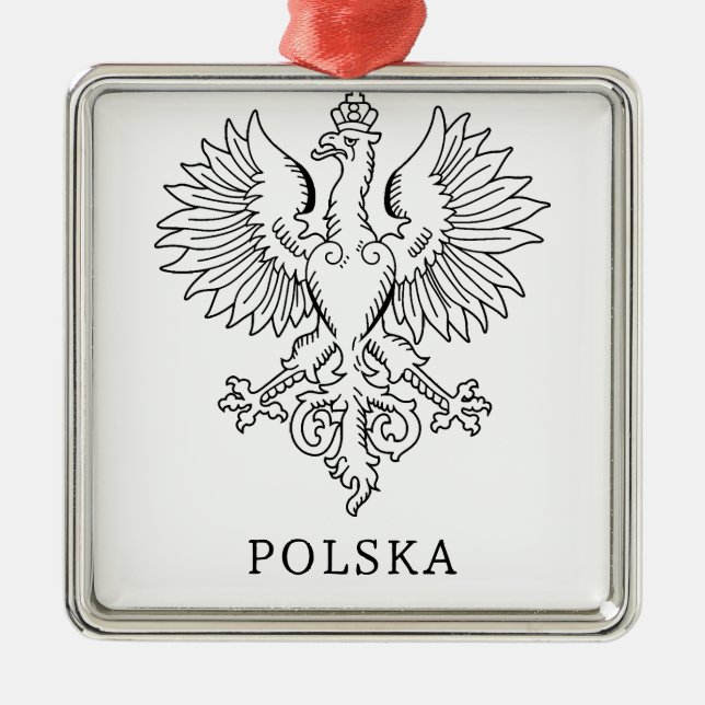 Poland's White Eagle Contemporary State Emblem  Julgransprydnad Metall (Framsidan)