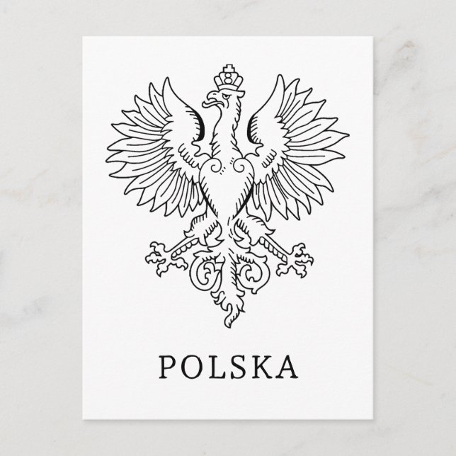 Poland's White Eagle Contemporary State Emblem  Meddelande Vykort (Framsida)