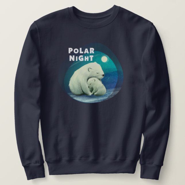 Polar av isbjörnar lång ärmad tröja (Design framsida)