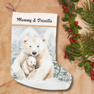 Polar av julklapp för föräldrar och barn liten julstrumpa
