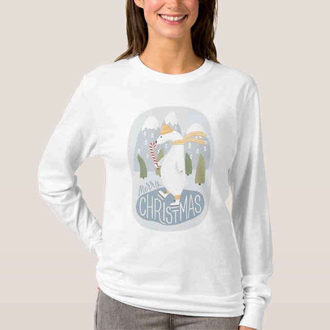 Polar av julklapp. Lungdjur på vintern T Shirt (Framsida)