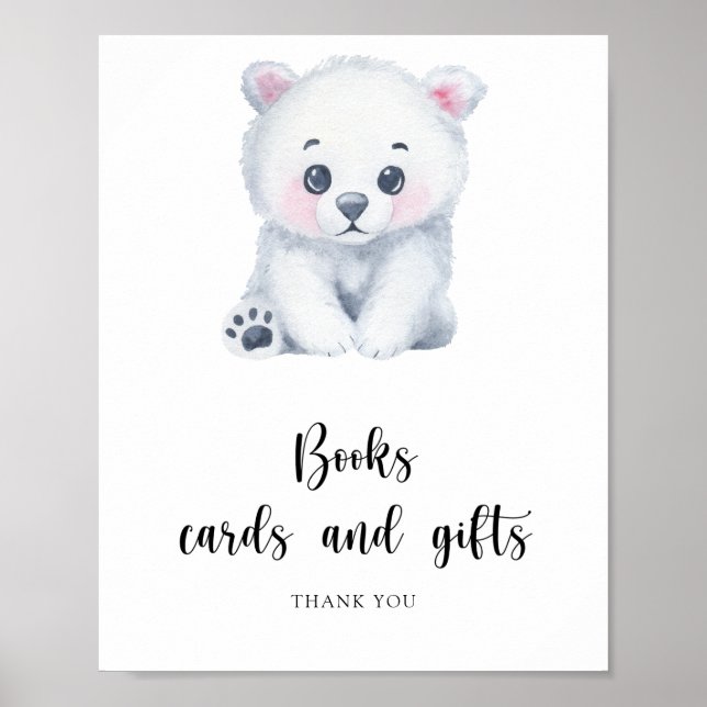 Polar babysbjörn - böcker kort och presentaffisch poster (Framsidan)