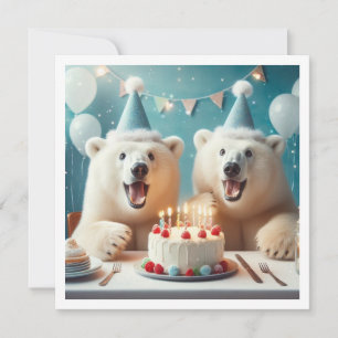 Polar bär ätkaka, födelsedag inbjudningar