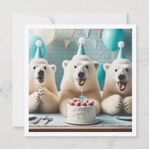 Polar bär ätkaka, födelsedag inbjudningar