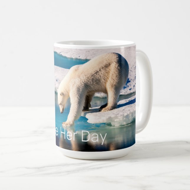 Polar Bär global uppvärmning Klimatinspiration Kaffemugg (Framsida höger)